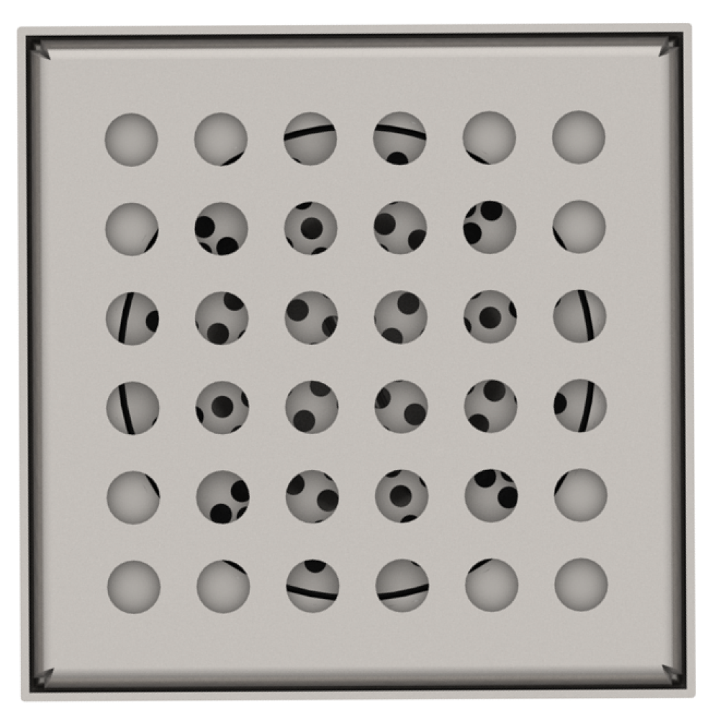 ROZSDAMENTES szifon 150x150 perforált rács oldali kimenettel DN110 L15 151x151x195 (0525.10.21.3.1-EU)