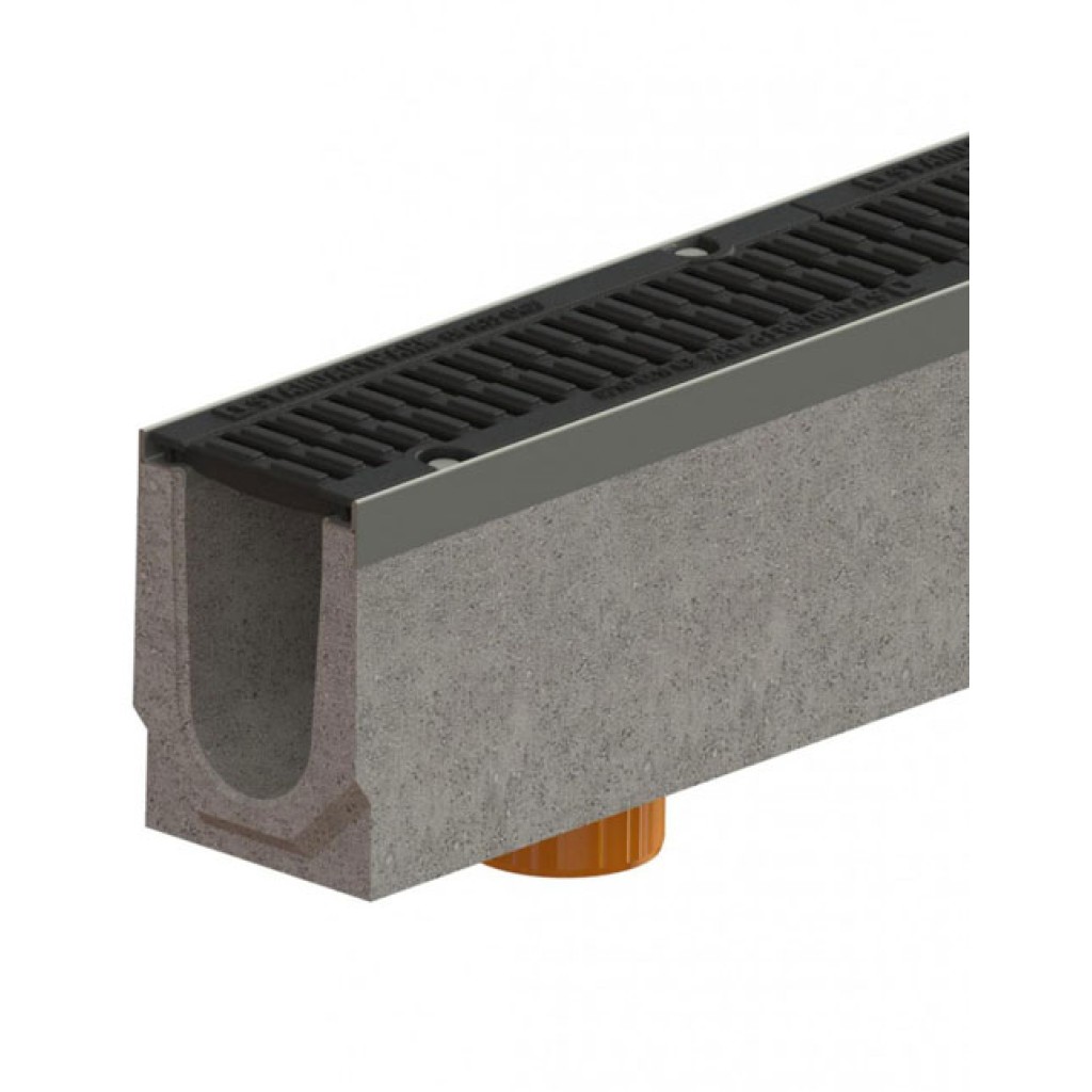 Kit ereszcsatorna FB PRO LN200 Hext.210 élek OZ rács FONTA D400 függőleges kimenet DN200 1000x260x210 (04507133409/210)
