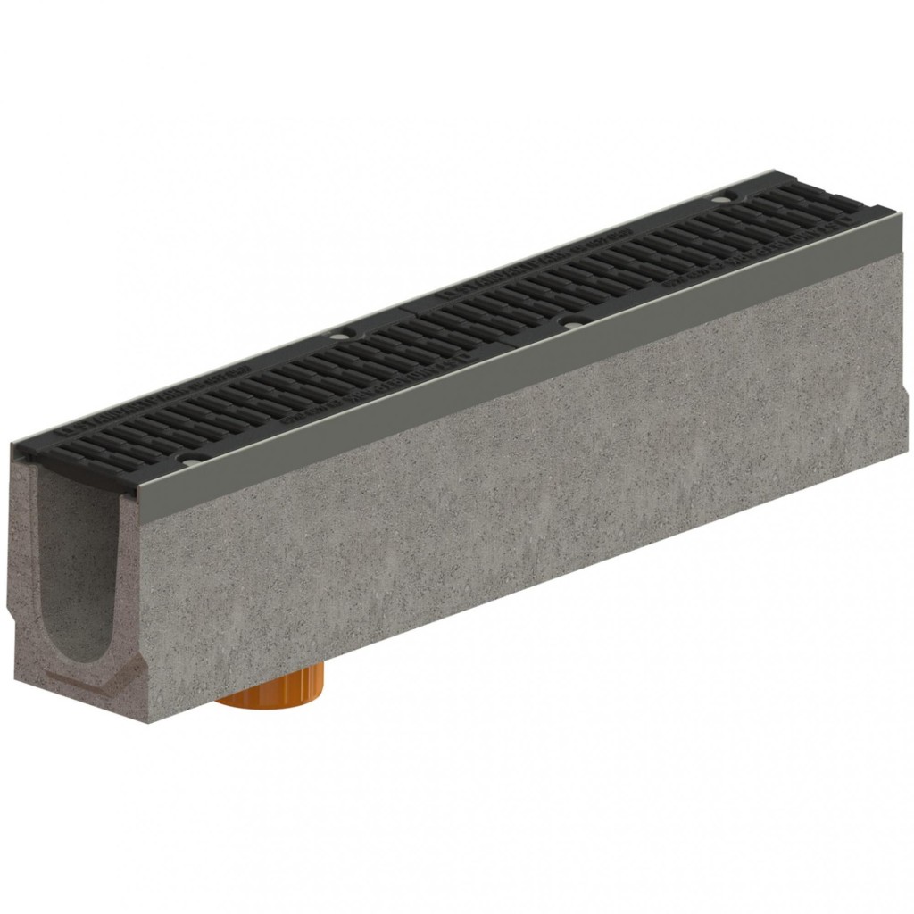 Kit ereszcsatorna FB PRO LN200 Hext.210 élek OZ rács FONTA D400 függőleges kimenet DN200 1000x260x210 (04507133409/210)