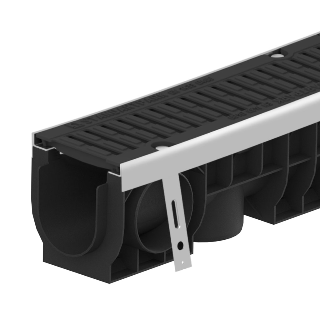 Ereszcsatorna készlet PP PRO LN100 Hext.165 élek OZ grill öntöttvas D400 1000x160x165 (080034)