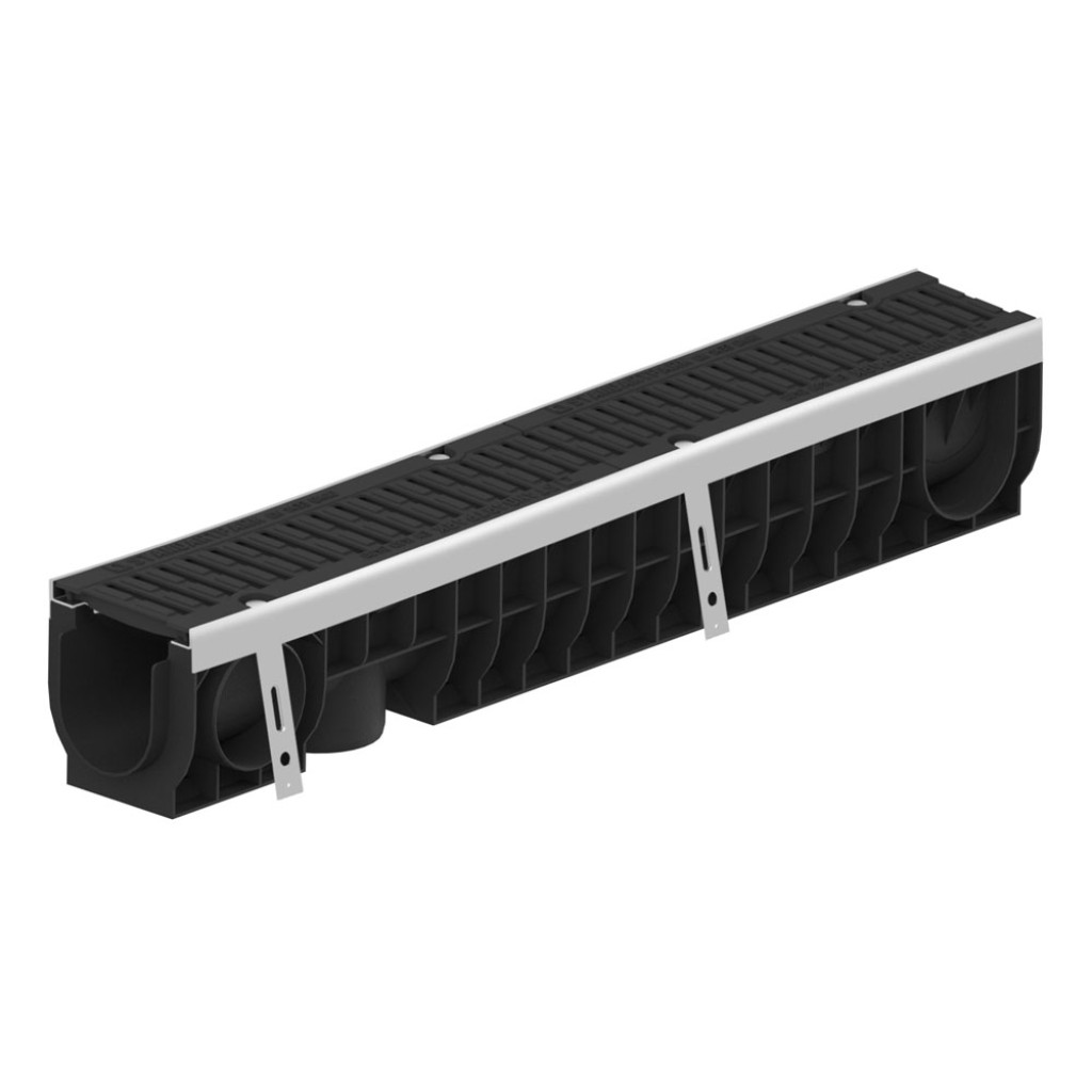 Ereszcsatorna készlet PP PRO LN100 Hext.165 élek OZ grill öntöttvas D400 1000x160x165 (080034)