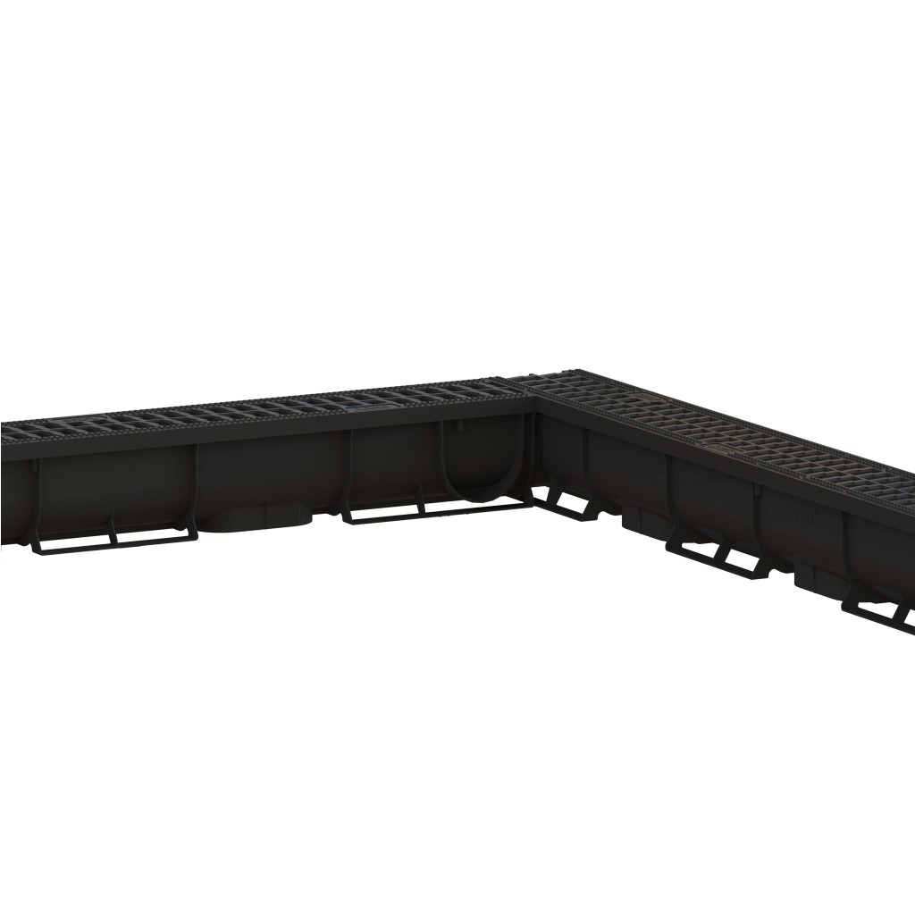 Ereszcsatorna készlet PP EASY 1 LN70 Hext.90 grill PP Fekete A15 1000x90x90 (088081-M)