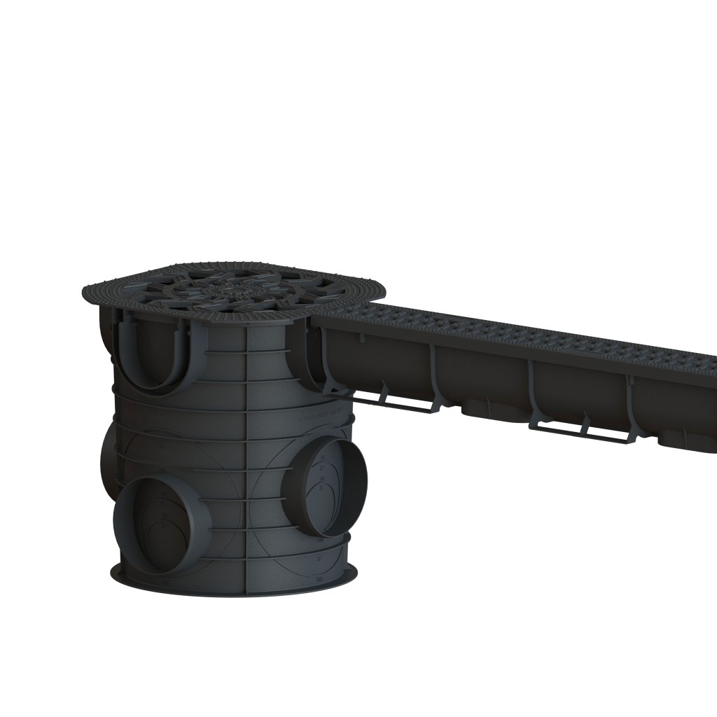 Ereszcsatorna készlet PP EASY 1 LN70 Hext.90 grill PP Fekete A15 1000x90x90 (088081-M)