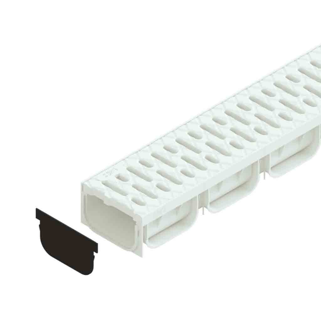Ereszcsatorna készlet PP EASY 2 LN100 Hext.70 grill PP Fehér A15 1000x125x70 (08818-A)