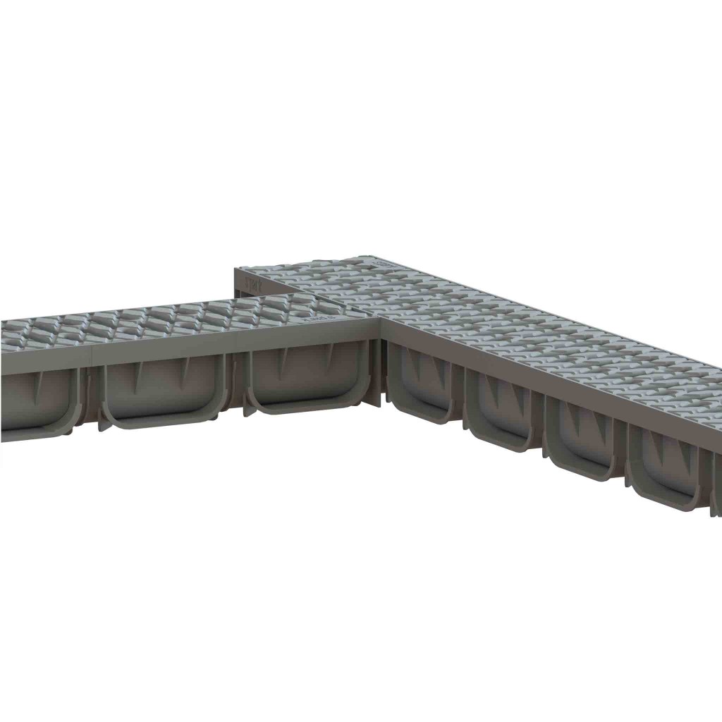 Ereszcsatorna készlet PP EASY 2 LN100 Hext.70 grill PP Sötétszürke A15 1000x125x70 (08818-GI)