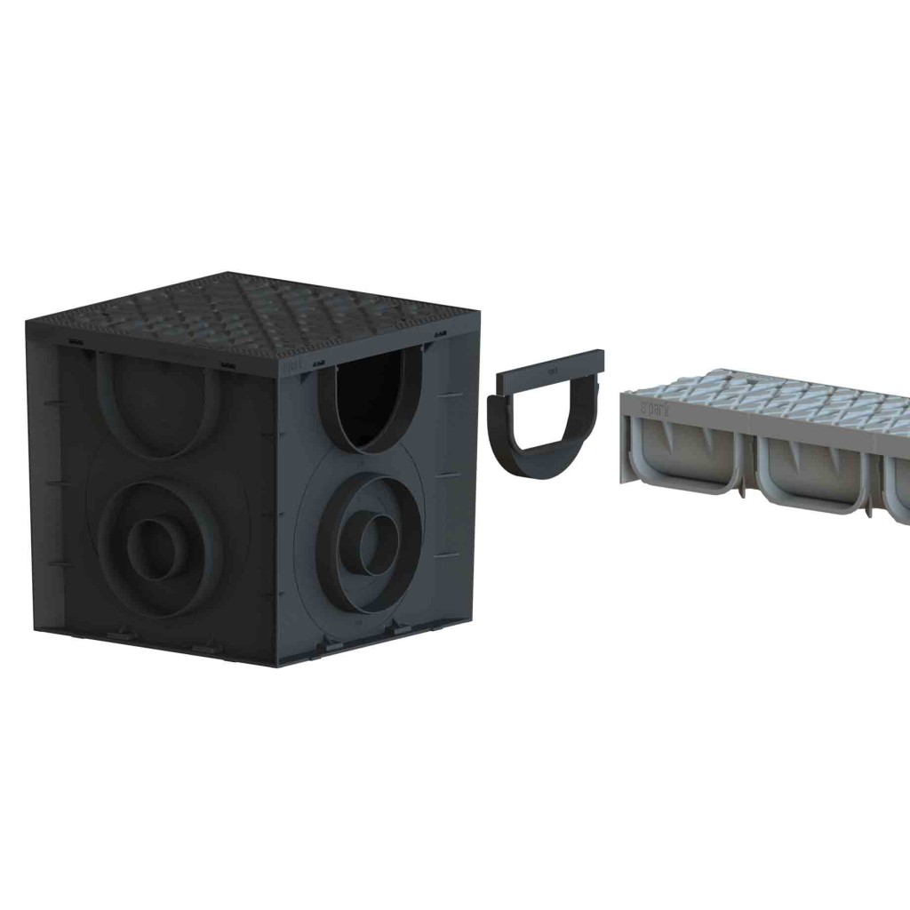 Ereszcsatorna készlet PP EASY 2 LN100 Hext.70 grill PP Sötétszürke A15 1000x125x70 (08818-GI)