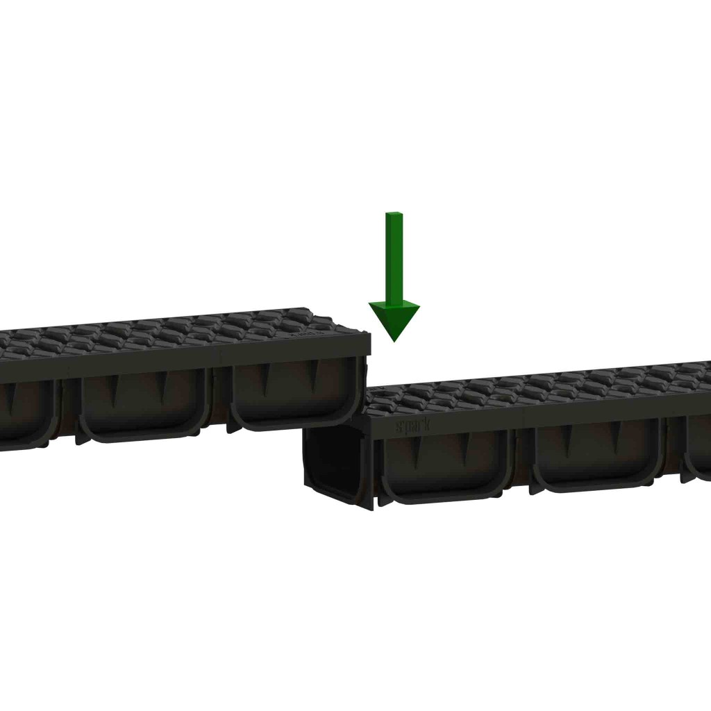 Ereszcsatorna készlet PP EASY 2 LN100 Hext.70 grill PP Fekete A15 1000x125x70 (08818-N)