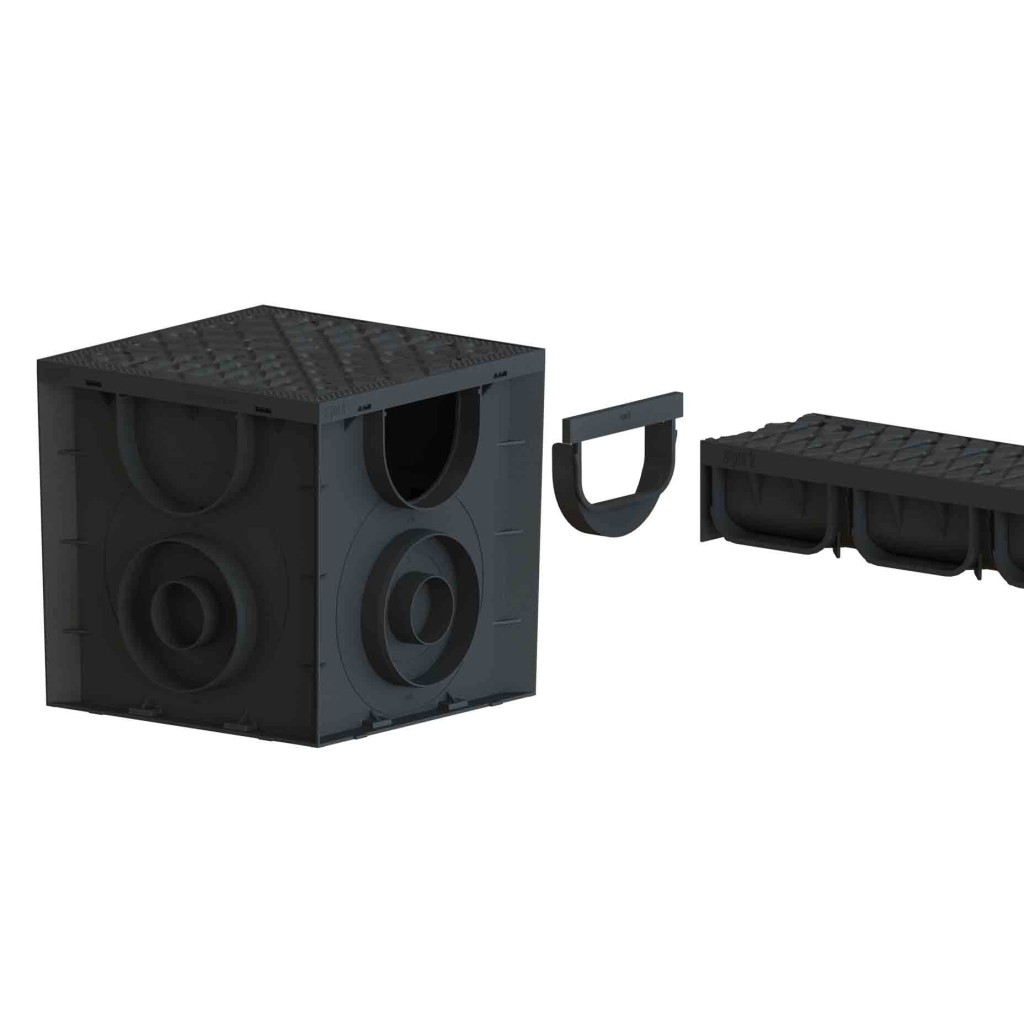 Ereszcsatorna készlet PP EASY 2 LN100 Hext.70 grill PP Fekete A15 1000x125x70 (08818-N)