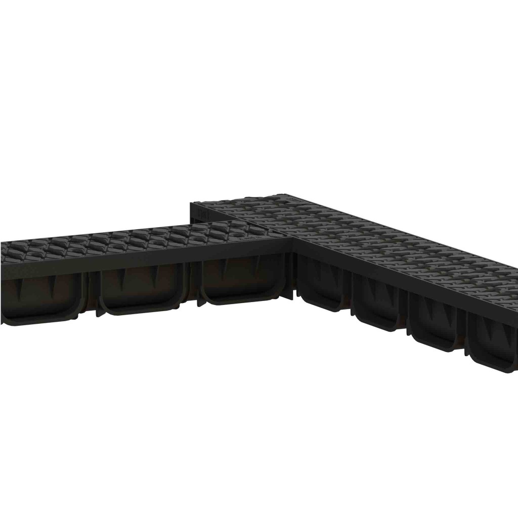 Ereszcsatorna készlet PP EASY 2 LN100 Hext.70 grill PP Fekete A15 1000x125x70 (08818-N)