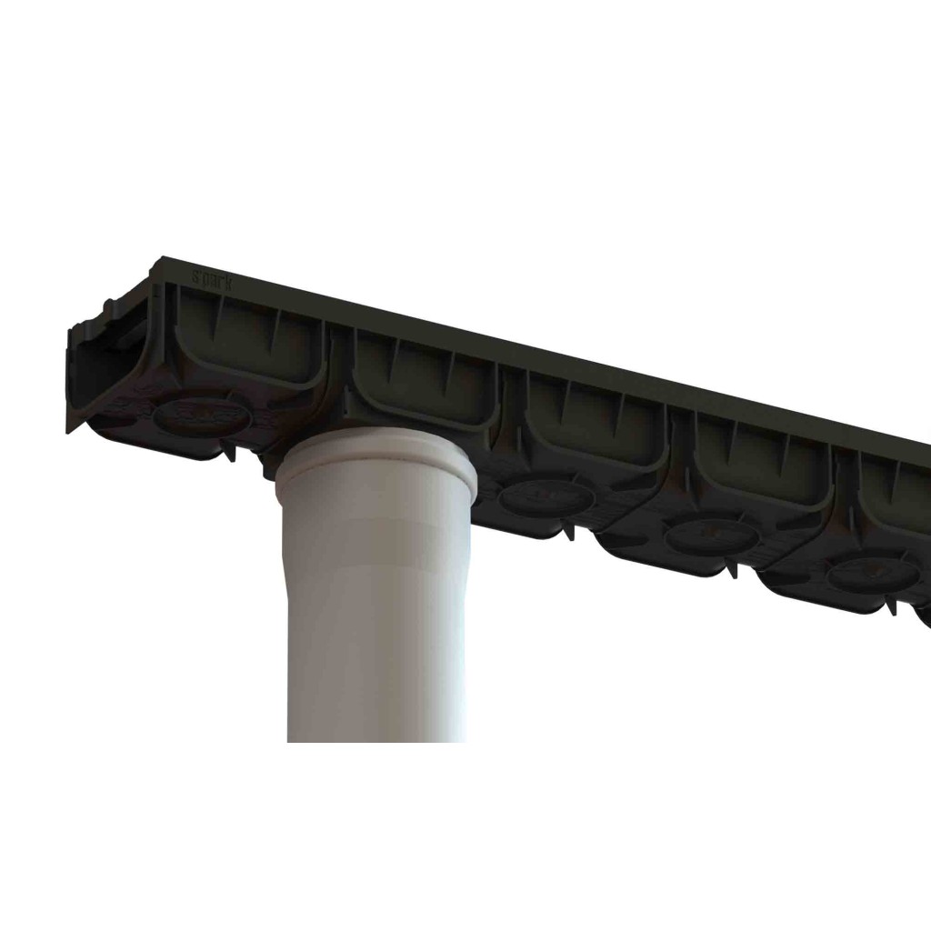 Ereszcsatorna készlet PP EASY 2 LN100 Hext.70 grill PP Fekete A15 1000x125x70 (08818-N)