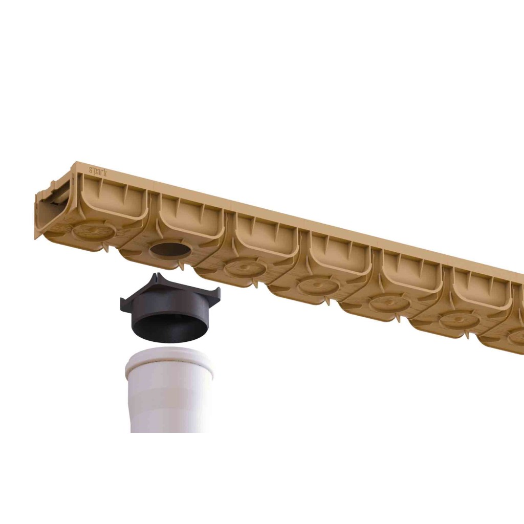 Ereszcsatorna készlet PP EASY 2 LN100 Hext.70 grill PP Sand A15 1000x125x70 (08818-NS)