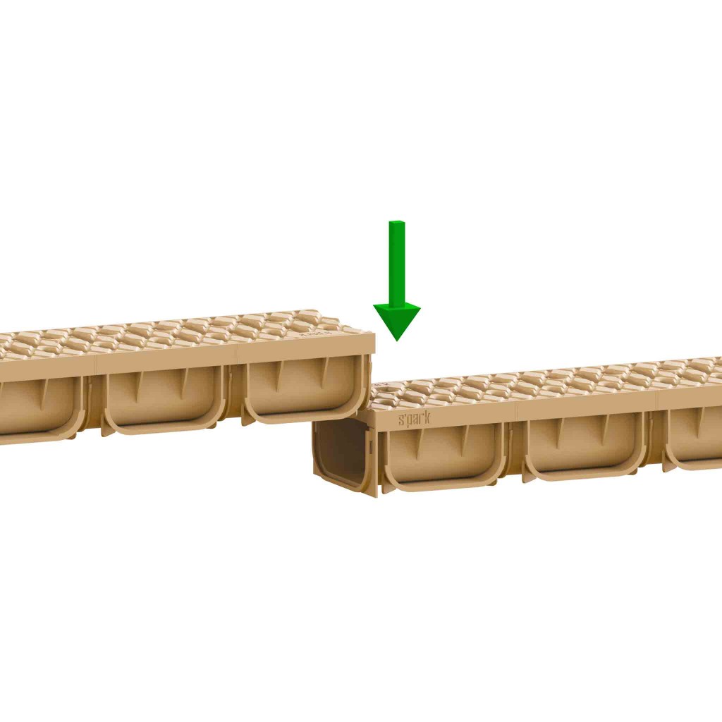 Ereszcsatorna készlet PP EASY 2 LN100 Hext.70 grill PP Sand A15 1000x125x70 (08818-NS)