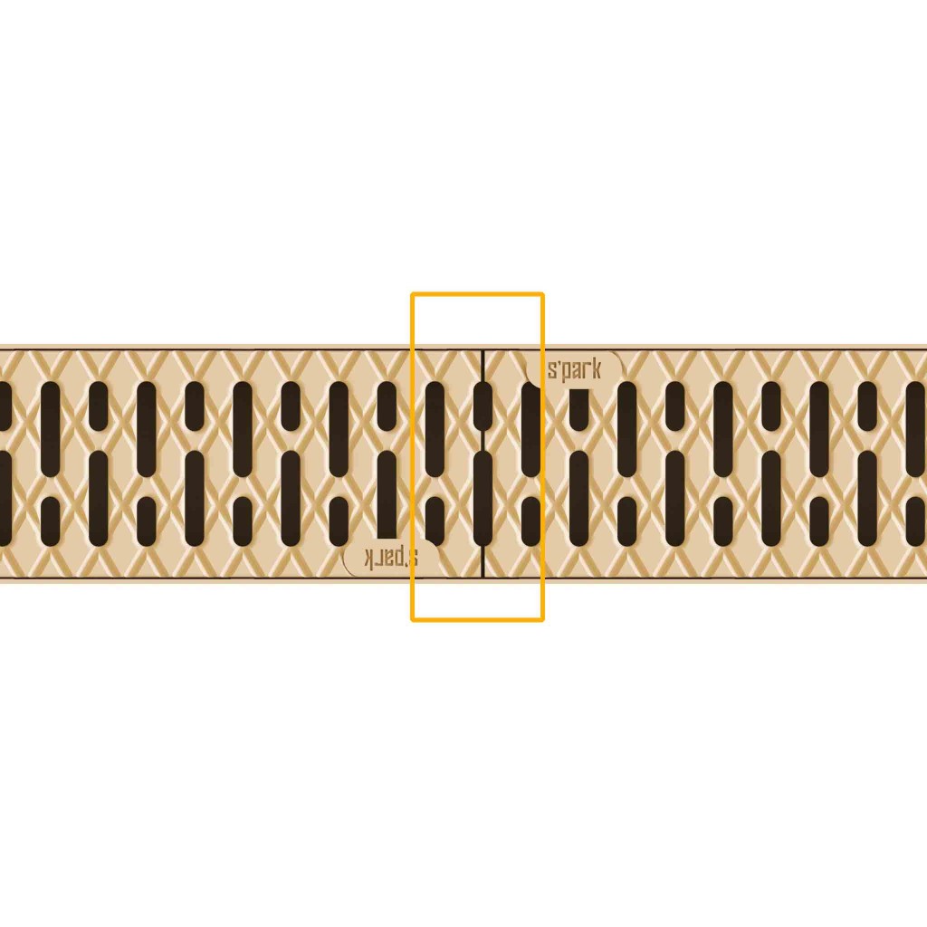 Ereszcsatorna készlet PP EASY 2 LN100 Hext.70 grill PP Sand A15 1000x125x70 (08818-NS)