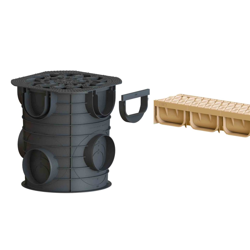 Ereszcsatorna készlet PP EASY 2 LN100 Hext.70 grill PP Sand A15 1000x125x70 (08818-NS)