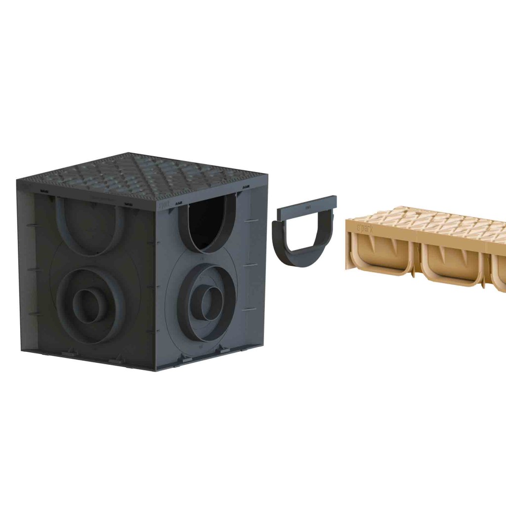 Ereszcsatorna készlet PP EASY 2 LN100 Hext.70 grill PP Sand A15 1000x125x70 (08818-NS)