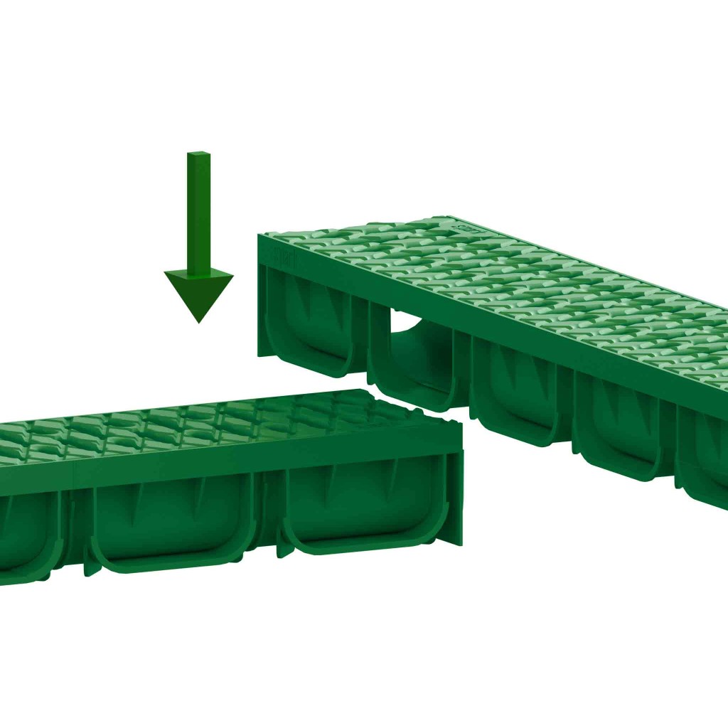 Ereszcsatorna készlet PP EASY 2 LN100 Hext.70 grill PP Green A15 1000x125x70 (08818-V)