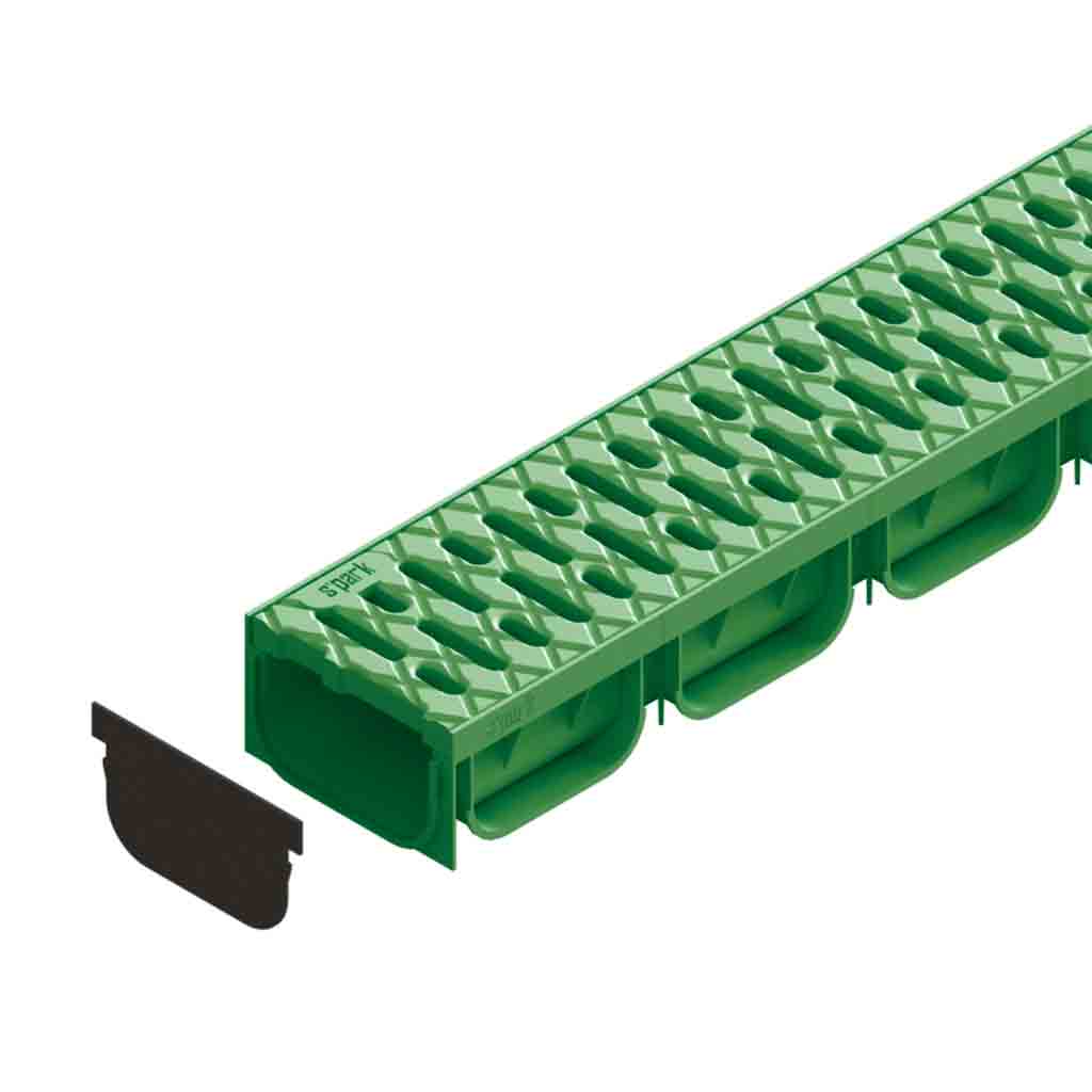 Ereszcsatorna készlet PP EASY 2 LN100 Hext.70 grill PP Green A15 1000x125x70 (08818-V)