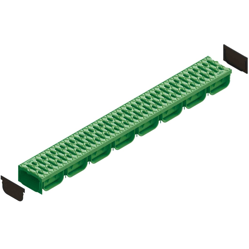 Ereszcsatorna készlet PP EASY 2 LN100 Hext.70 grill PP Green A15 1000x125x70 (08818-V)