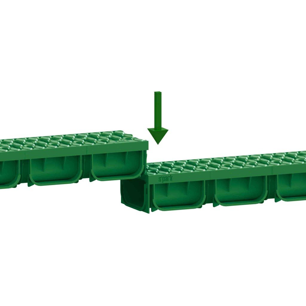 Ereszcsatorna készlet PP EASY 2 LN100 Hext.70 grill PP Green A15 1000x125x70 (08818-V)