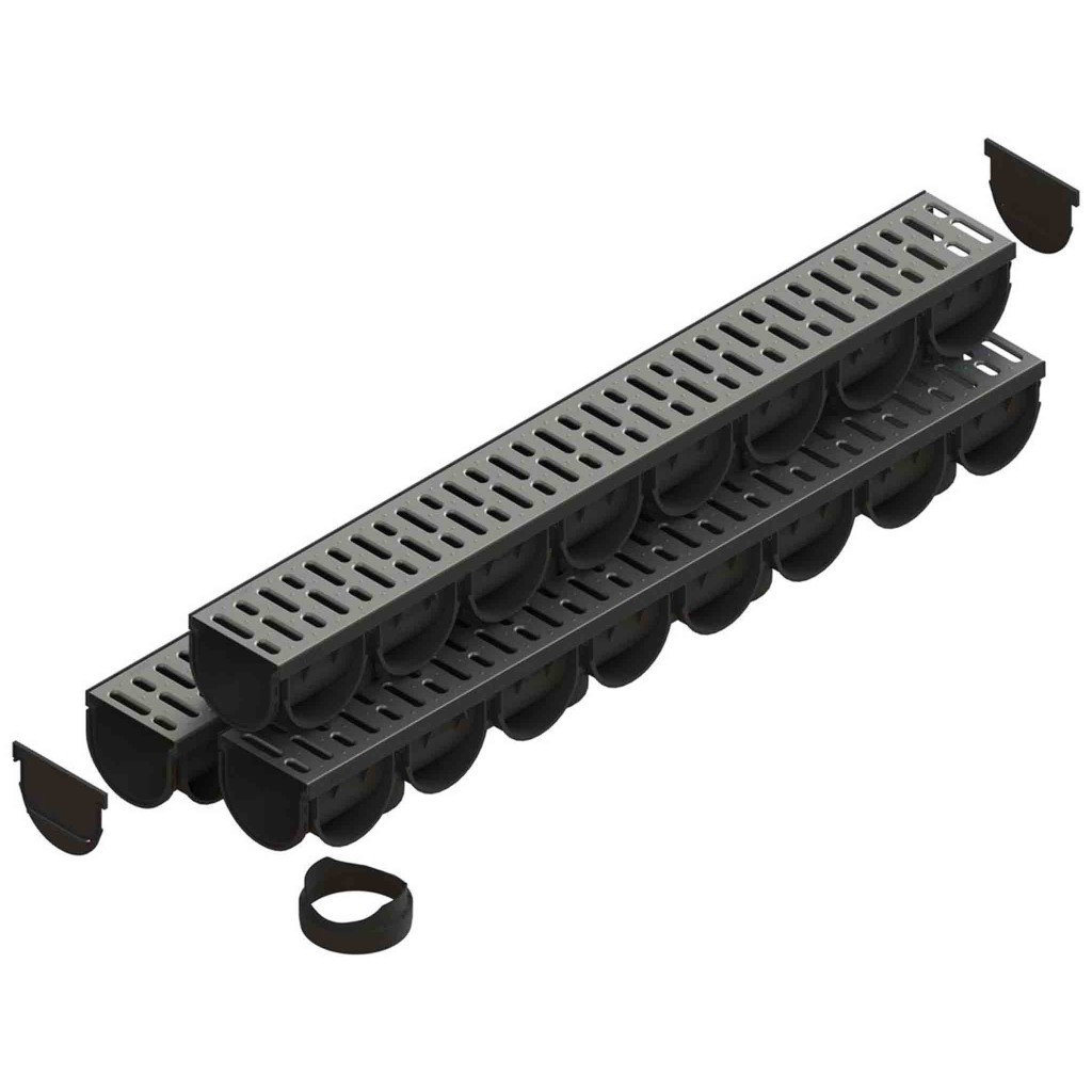 Ereszcsatorna készlet PP EASY 3 LN100 Hext.100 grill OZ A15 1000x125x100 (088201)