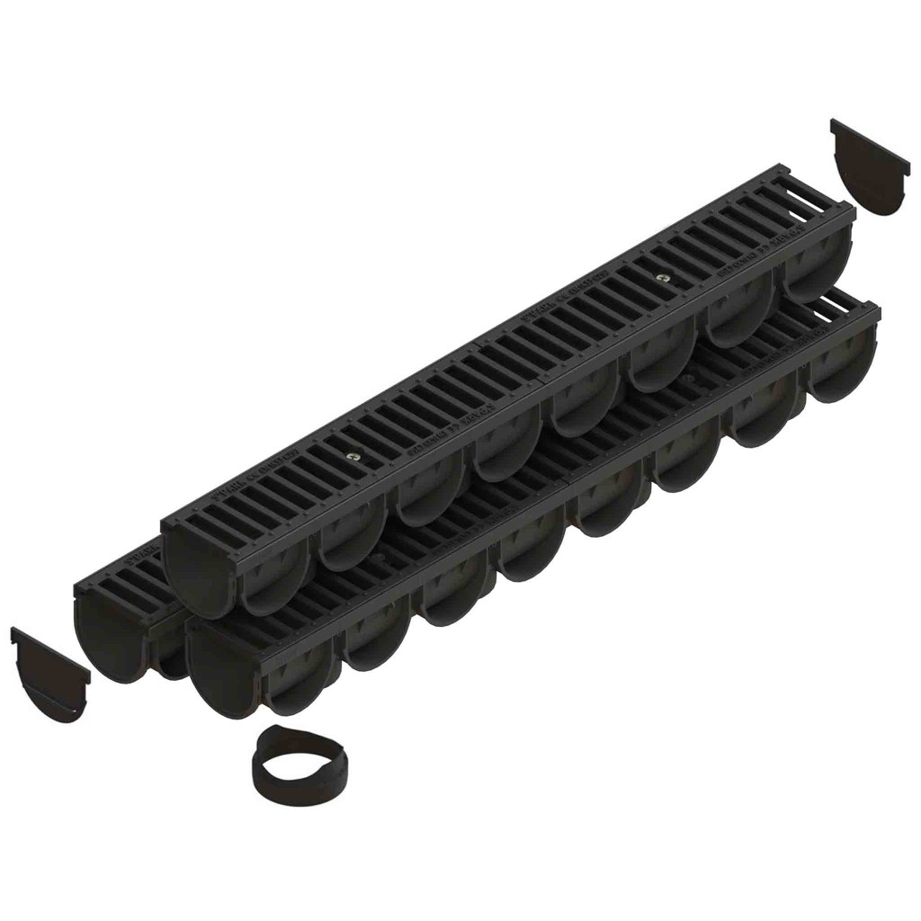 Ereszcsatorna készlet PP EASY 3 LN100 Hext.100 grill FONTA C250 1000x125x100 (0882033)