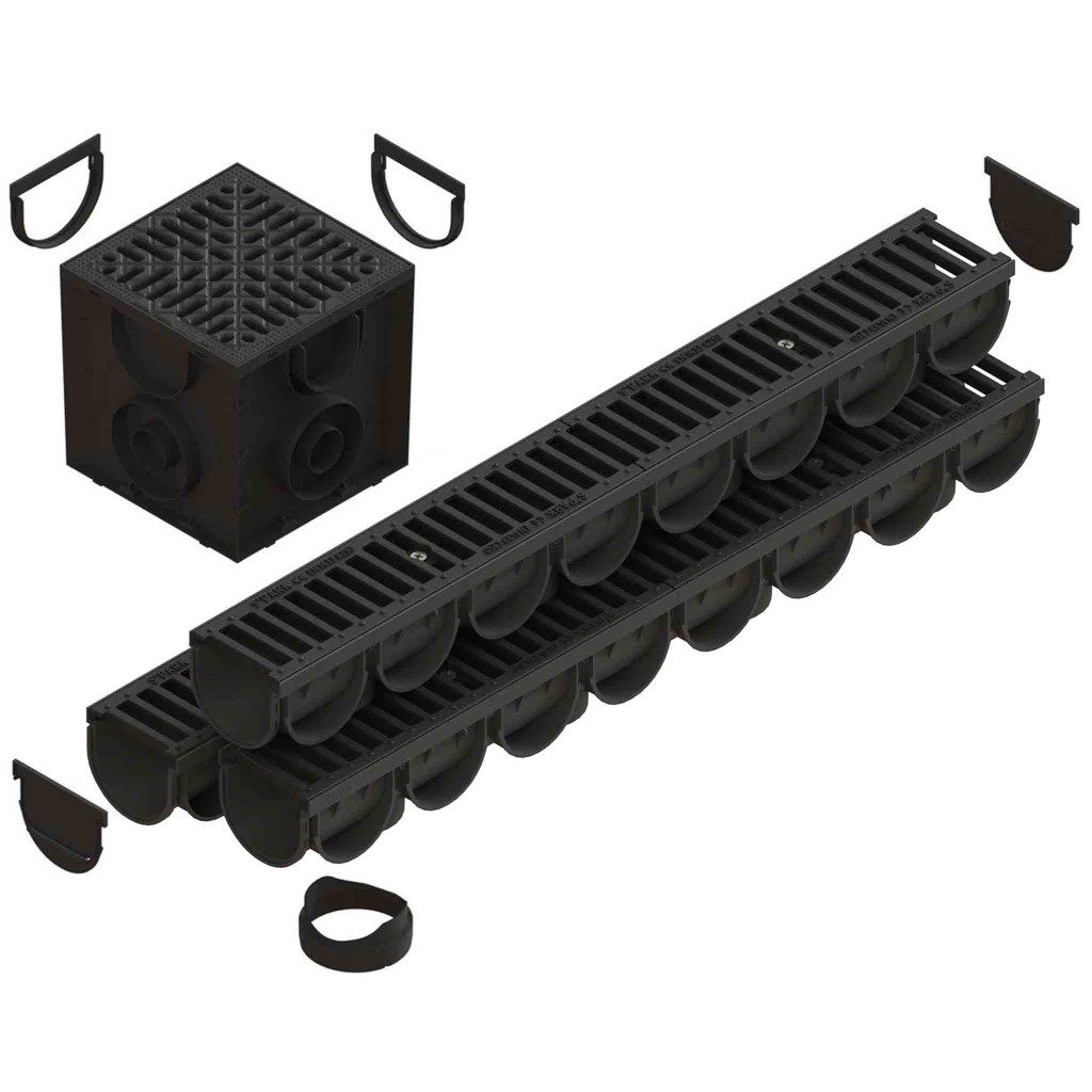 Ereszcsatorna készlet PP EASY 3 LN100 Hext.100 grill FONTA C250 1000x125x100 (0882033)
