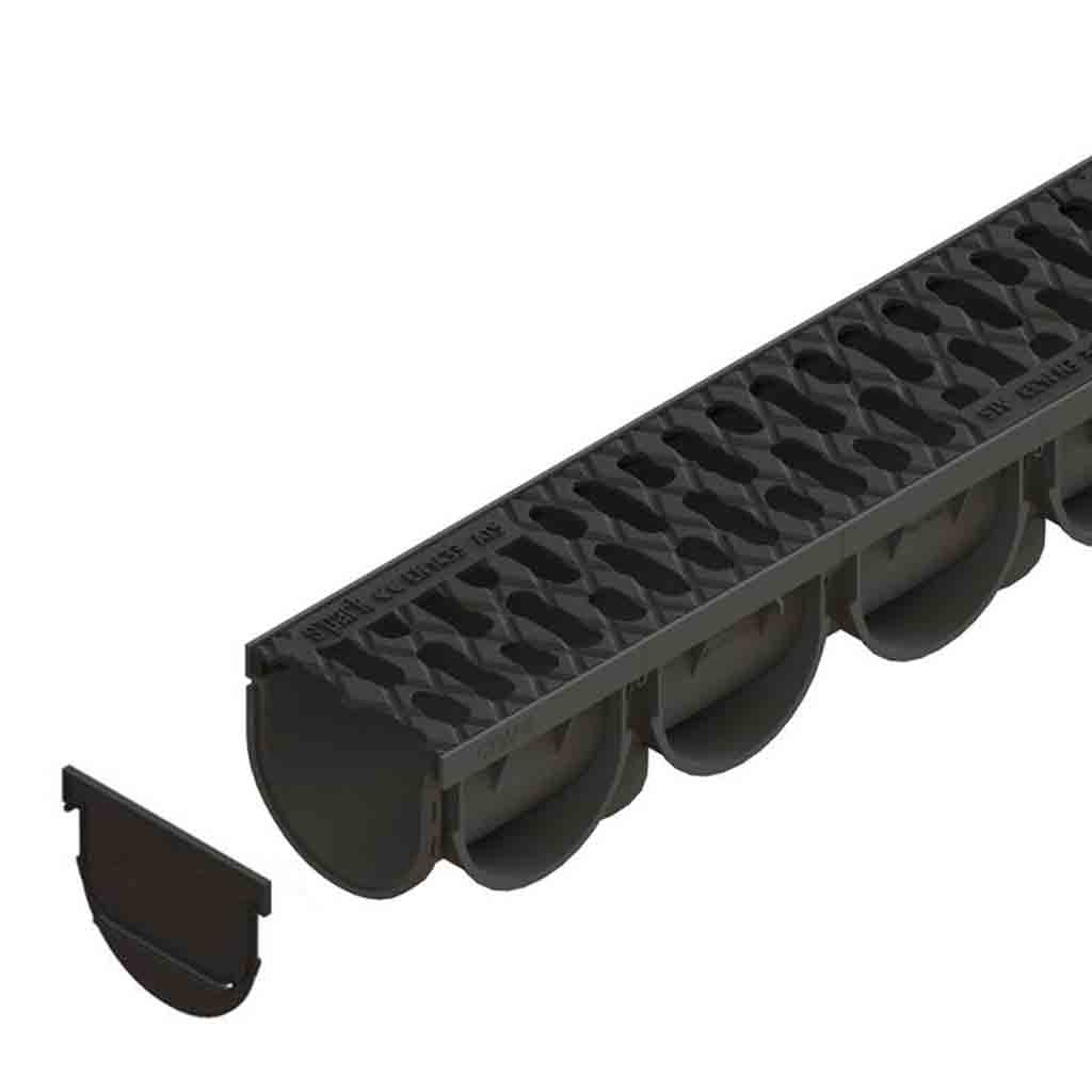 Ereszcsatorna készlet PP EASY 3 LN100 Hext.100 grill öntöttvas A15 1000x125x100 (088203)