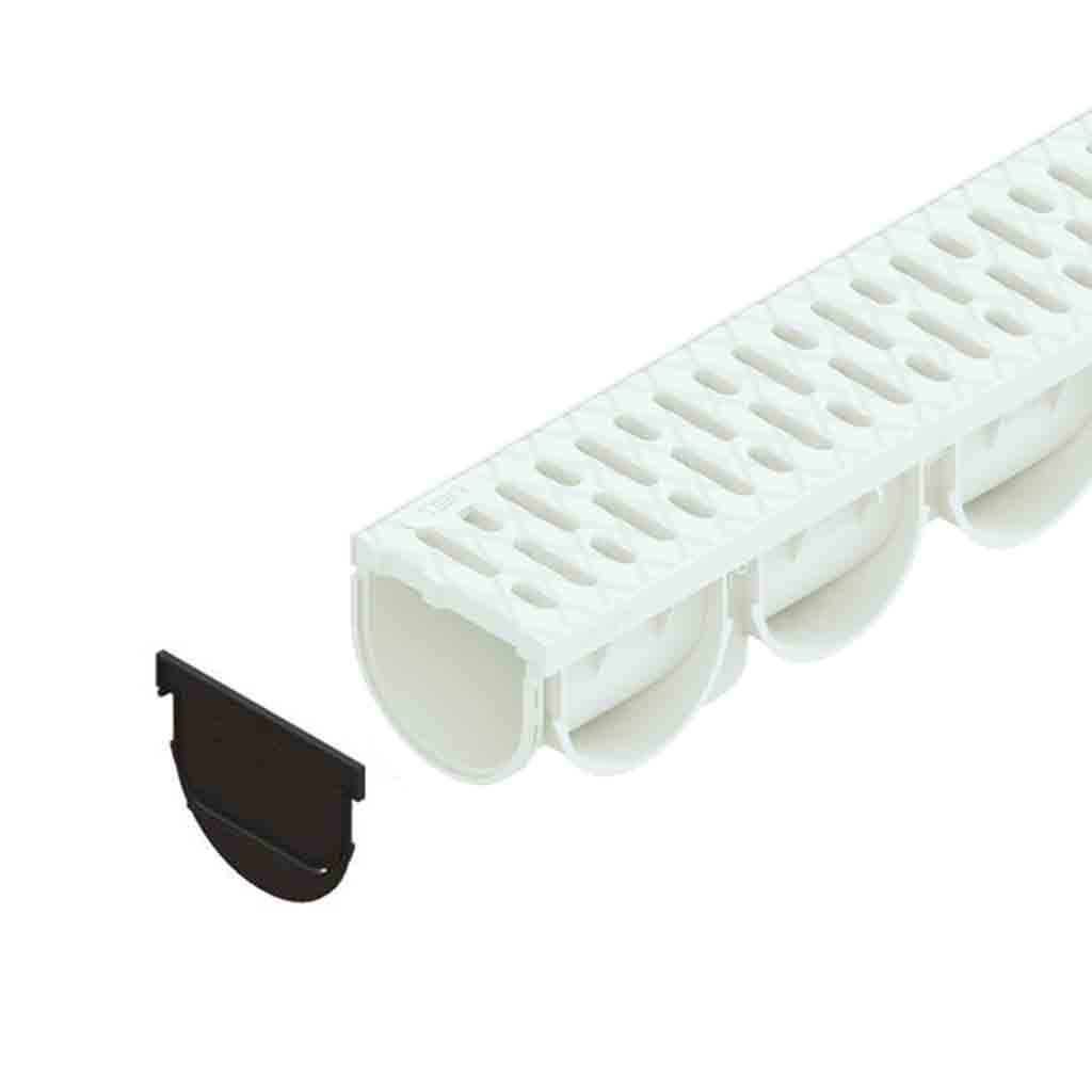 Ereszcsatorna készlet PP EASY 3 LN100 Hext.100 grill PP Fehér A15 1000x125x100 (088208-A)