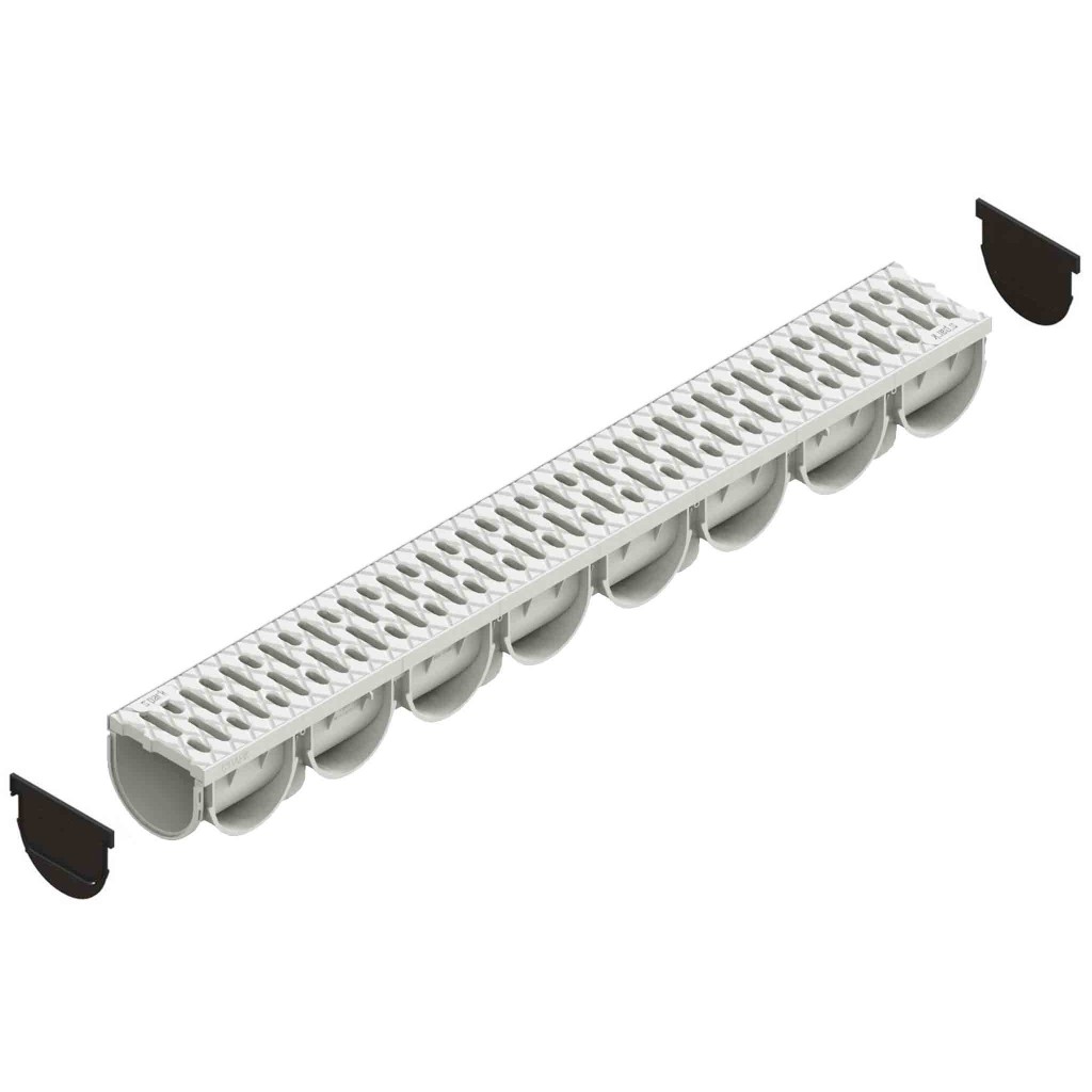 Ereszcsatorna készlet PP EASY 3 LN100 Hext.100 grill PP Szürke A15 1000x125x100 (088208-G)