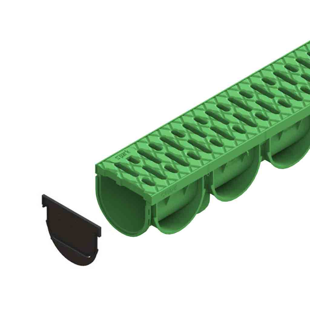 Ereszcsatorna készlet PP EASY 3 LN100 Hext.100 grill PP Green A15 1000x125x100 (088208-V)