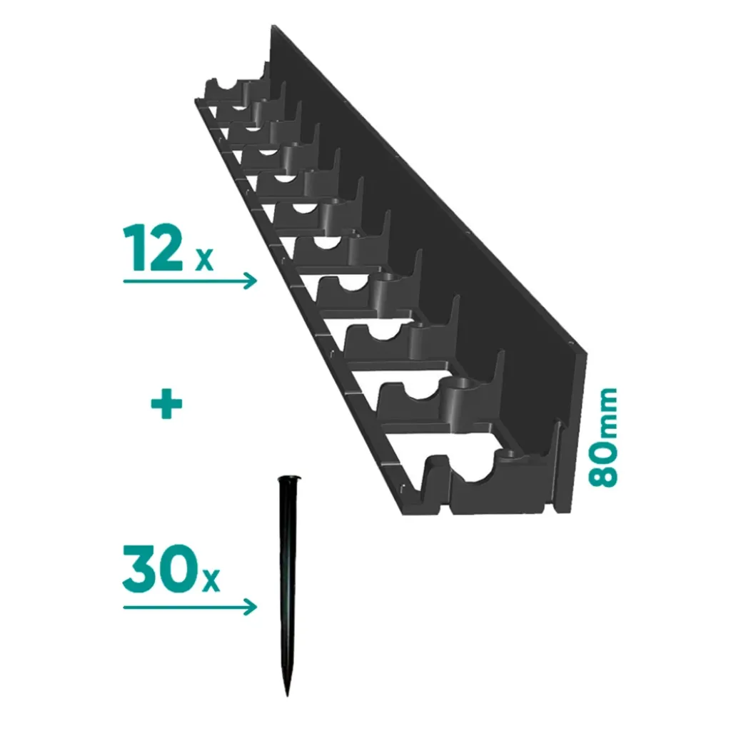 Kit Border PP TERRA burkoláshoz ÚJ FIX L=12db, 30 horgony mellékelve, H80 (12SB80B30A)