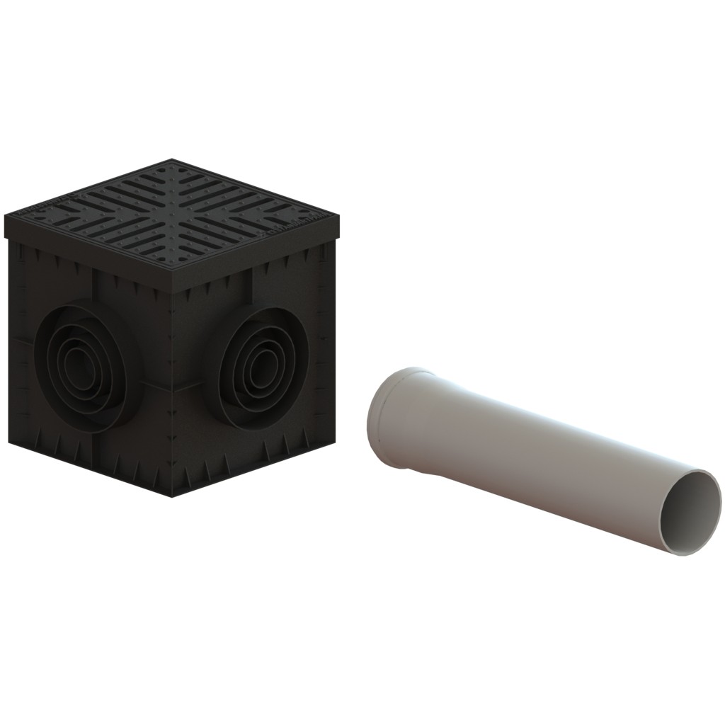 Négyzet alakú PP BASE kandallókészlet szifonfalakkal és grillkosárral FONTA FULGA B125 300x300 (083703334)