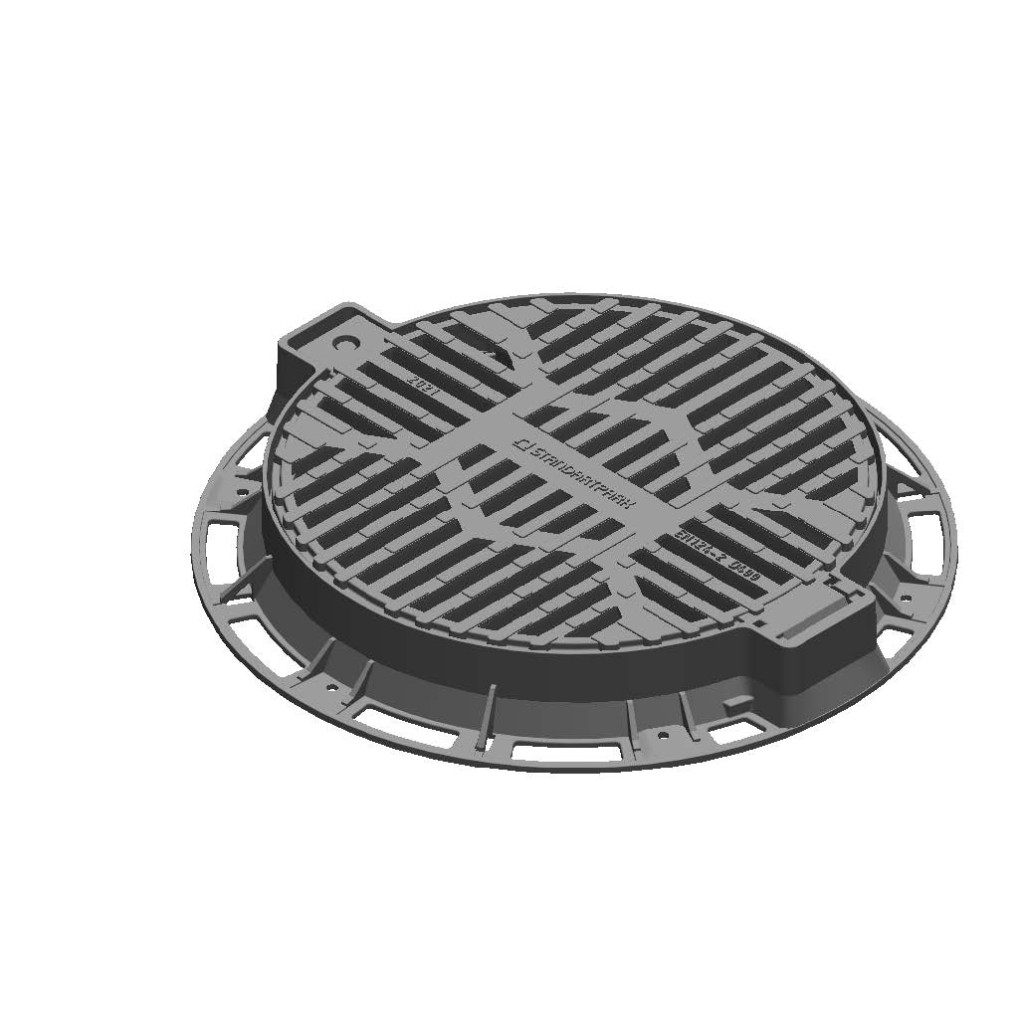 VÁROSI öntöttvas burkolat kerek D.800 PL.600 Hext.100 grill típus D400 zárral (32158/10-55M)