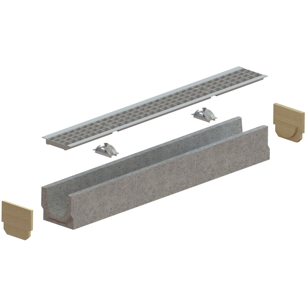 Lefolyókészlet FB BASE LN100 Hext.125 grill OZ B125 1000x140x125 (04000202026)