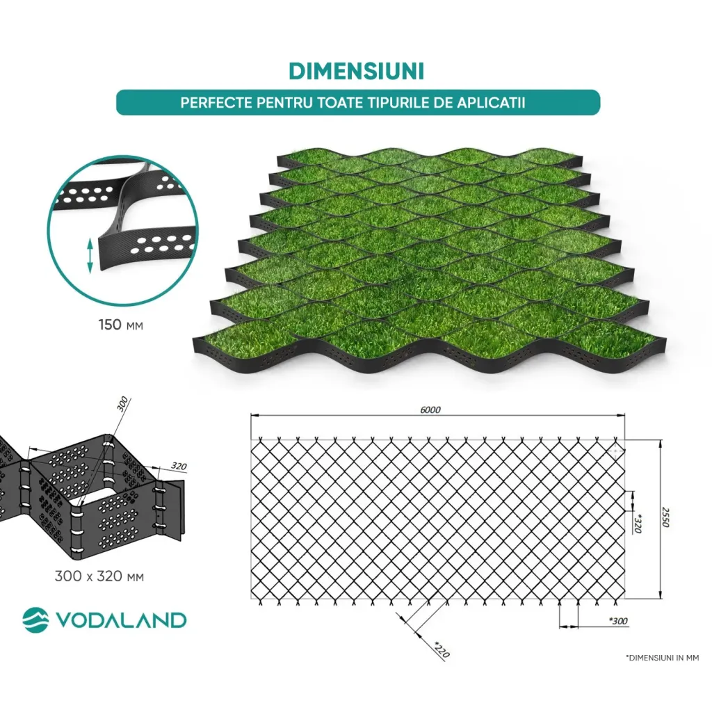 Geocells TERRA Htot.150mm 2,5m x 6m 15,3m (8730)
