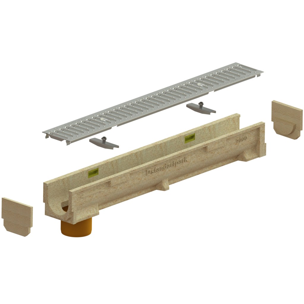 Ereszcsatorna készlet PB BASE LN100 Hext.127 grill OZ A15 függőleges kimenet D.110 1000x138x127 (070000920101)