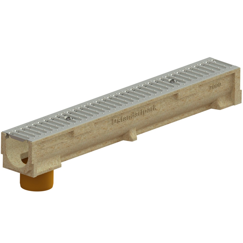 Ereszcsatorna készlet PB BASE LN100 Hext.127 grill OZ A15 függőleges kimenet D.110 1000x138x127 (070000920101)