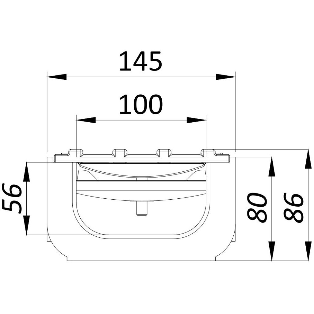 Vonalzókészlet PP BASE LN100 Hext.80 rács PP fante A15-ben 1000x145x80 (08010208019)