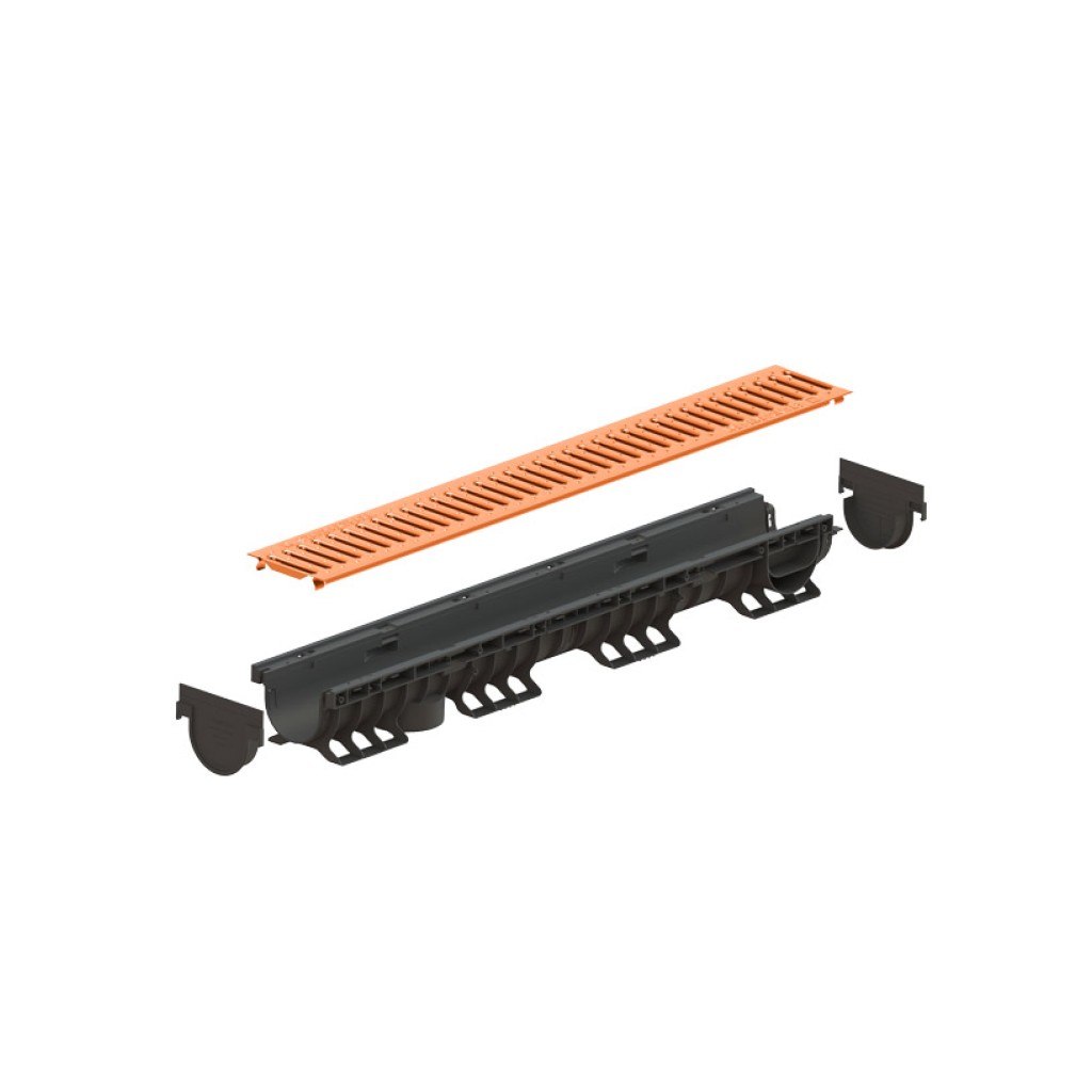 Ereszcsatorna készlet PP BASE LN100 Hext.120 grill RÉZ A15 1000x156x120 (0802020601)