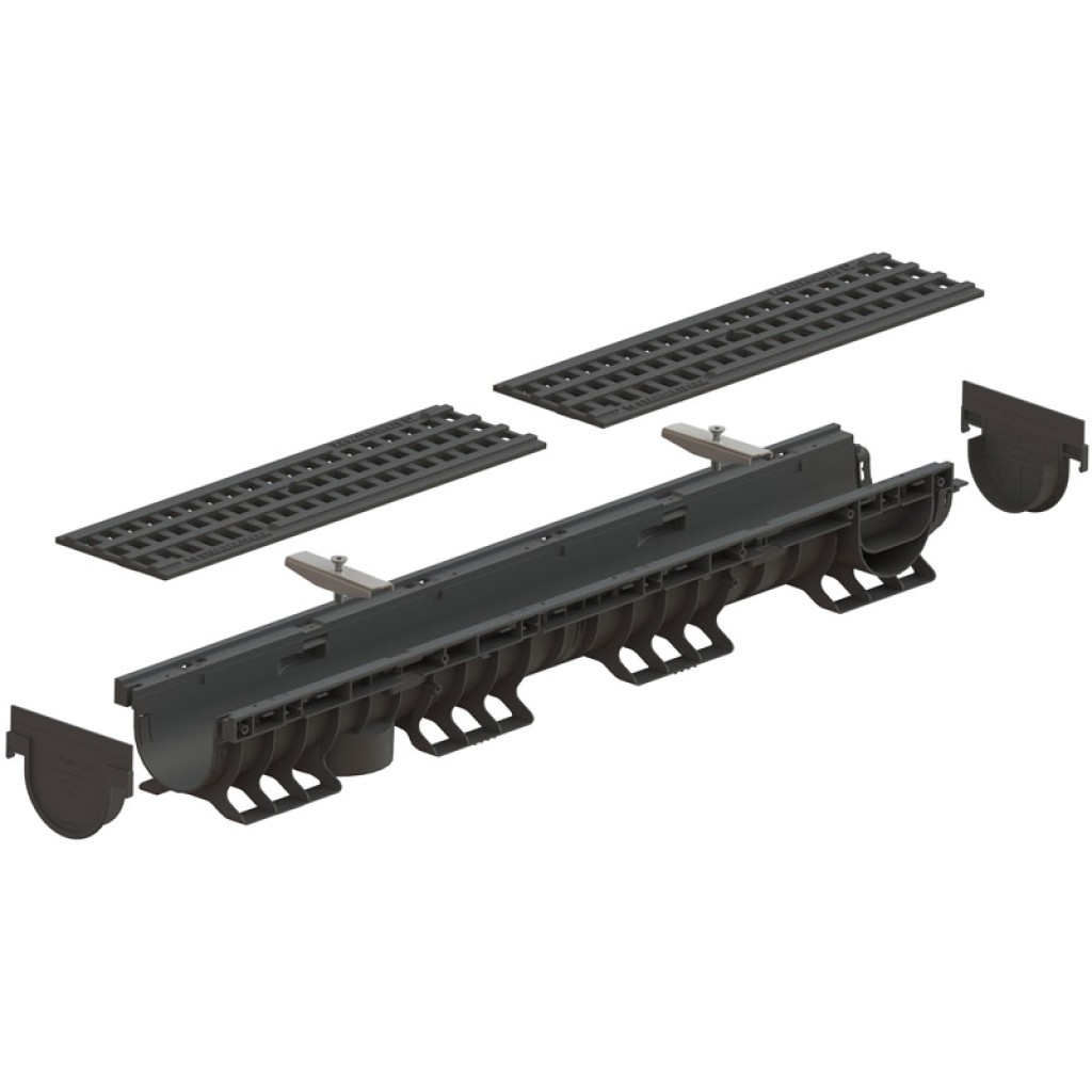 Ereszcsatorna készlet PP BASE LN100 Hext.120 grill PP A15 1000x156x120 (0802020801)