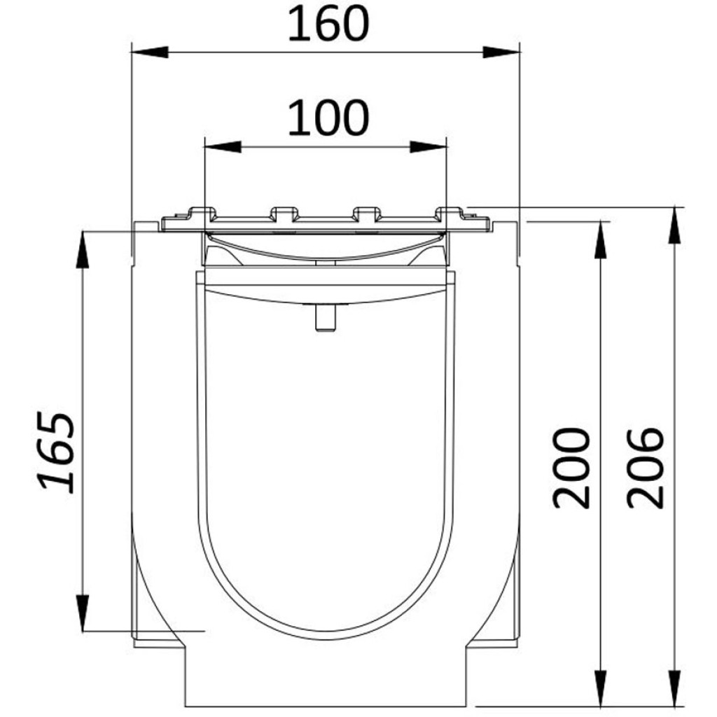 Ereszcsatorna készlet PP BASE LN100 Hext.200 grill klasszikus öntöttvas C250 1000x160x200 (08040203031)