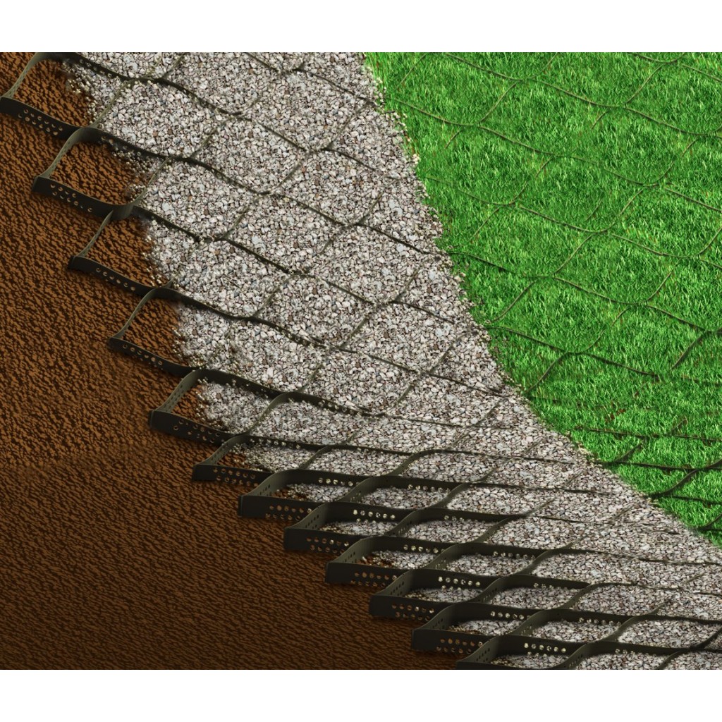 KIT Geocells TERRA Htot.100mm 2,5m x 6m 15,3m2 10 OZ-os horgonyokkal (87101930-10)