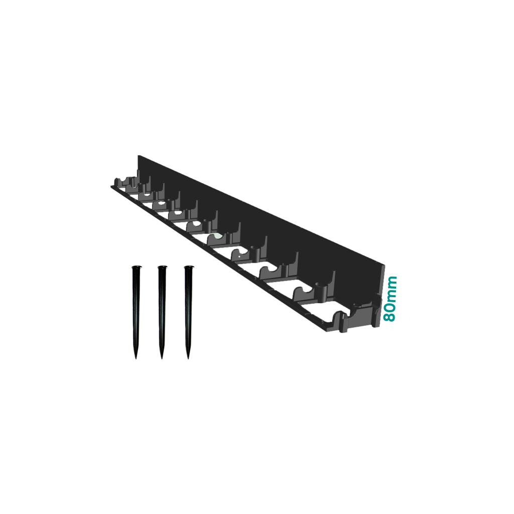 Kit Bordura PP TERRA pt pavaj ÚJ FIX L=1 m, 3 horgony mellékelve, H80 (SB80B3A)