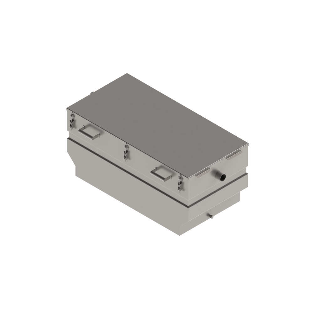 ROZSDAMENTES INOX zsírleválasztó négyzet Dout.50, 0,7 l/s tömítés és zárórendszer CE (SGI07)