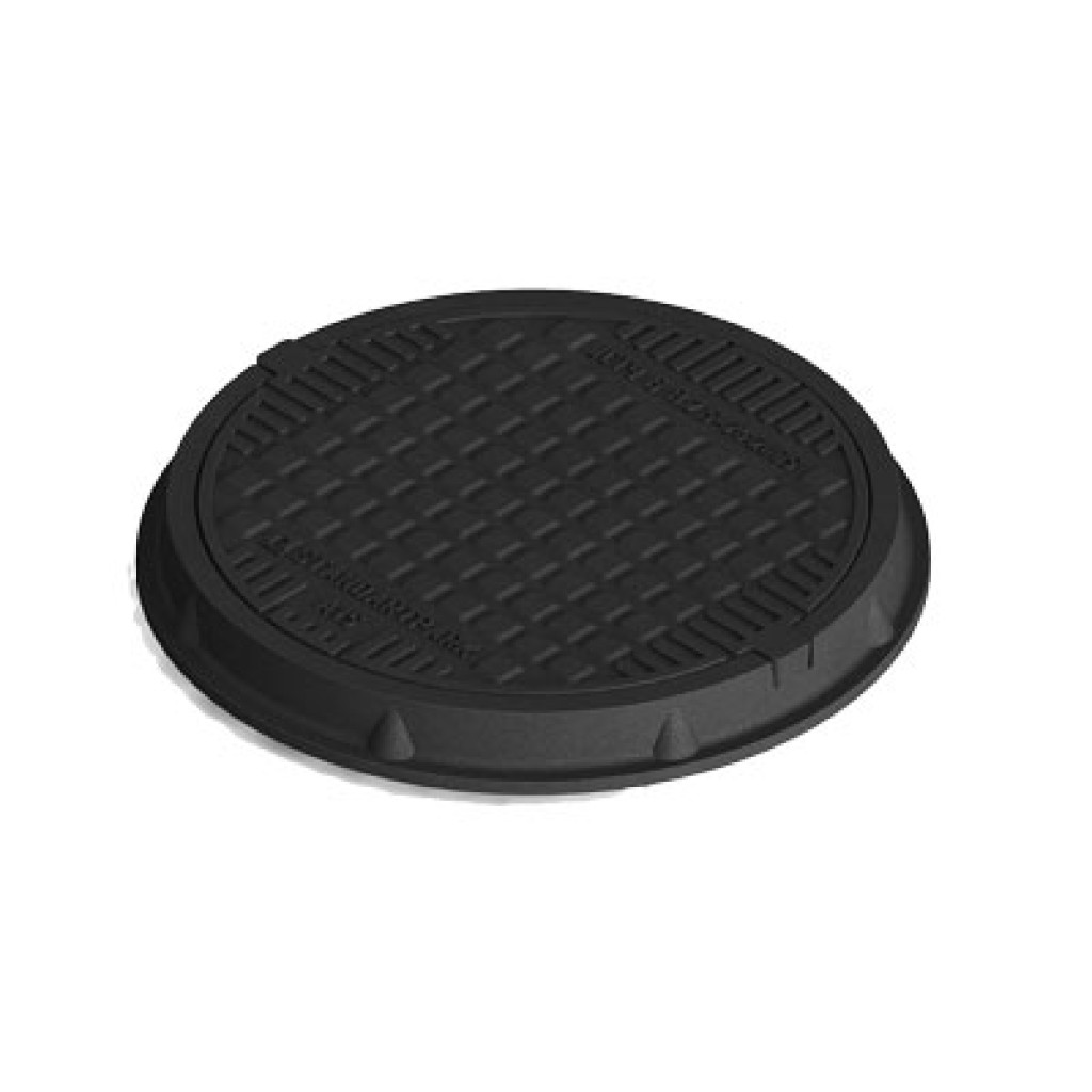 VÁROSI KOMPOZIT POLIMER burkolat Fekete kerek, nem közlekedő/gyalogos D.730, PL.600 gyalogos (30297-10)