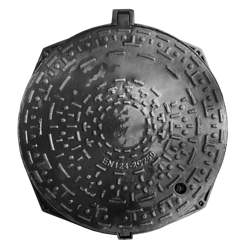 VÁROSI öntöttvas burkolat kerek D.810 PL.600 Hext.80 C250 zárral (816080C)