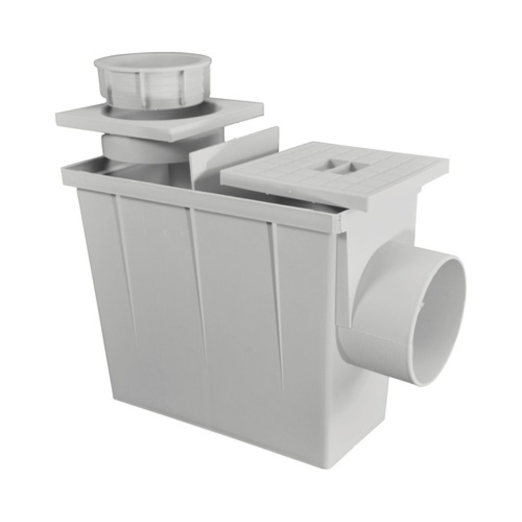 Kandallókészlet PP lefolyó VÍZSZINTES szürke D. Lefolyócső 80/100/ D.out 100 A15 (STPTIM100A) 