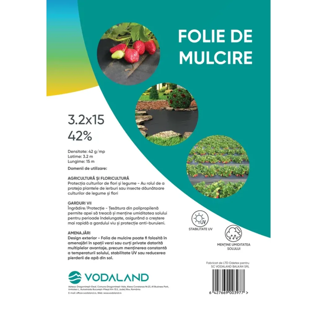 Talajtakaró fólia PP TERRA (gyomirtó) fekete csomag 42Gmp 3,2x15x42 (FMP321542)