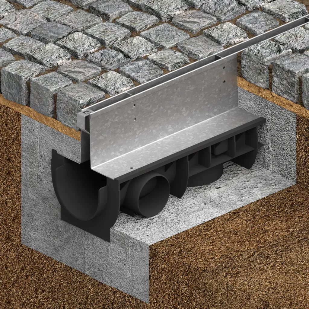 Ereszcsatorna készlet PP BASE LN100 Htot.220 grill OZ típusú Fanta T H100mm A15-C250 1000x156x220 (080201T100)