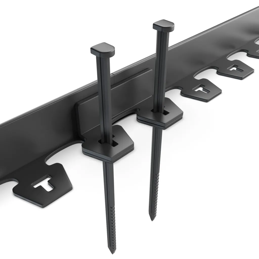 Kerti szegélykészlet PE TERRA NewFixLight Black horgonyokkal (18 db) és csatlakozókkal (1 db) H38mm x L9m (829404.18-BK)